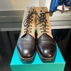 Edward Green Brown Utah/Oyster suede Galway Welted Boots 9.5/10 F606 $2,650 Box